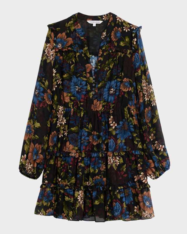 Justine Floral Silk Mini Dress